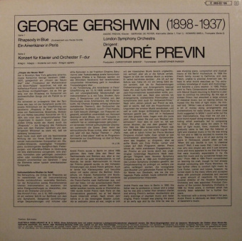 George Gershwin - André Previn � Rhapsody In Blue - Ein Amerikaner In Paris - Konzert Für Klavier&Orchester